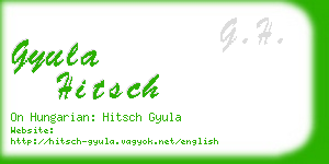 gyula hitsch business card